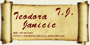 Teodora Janičić vizit kartica